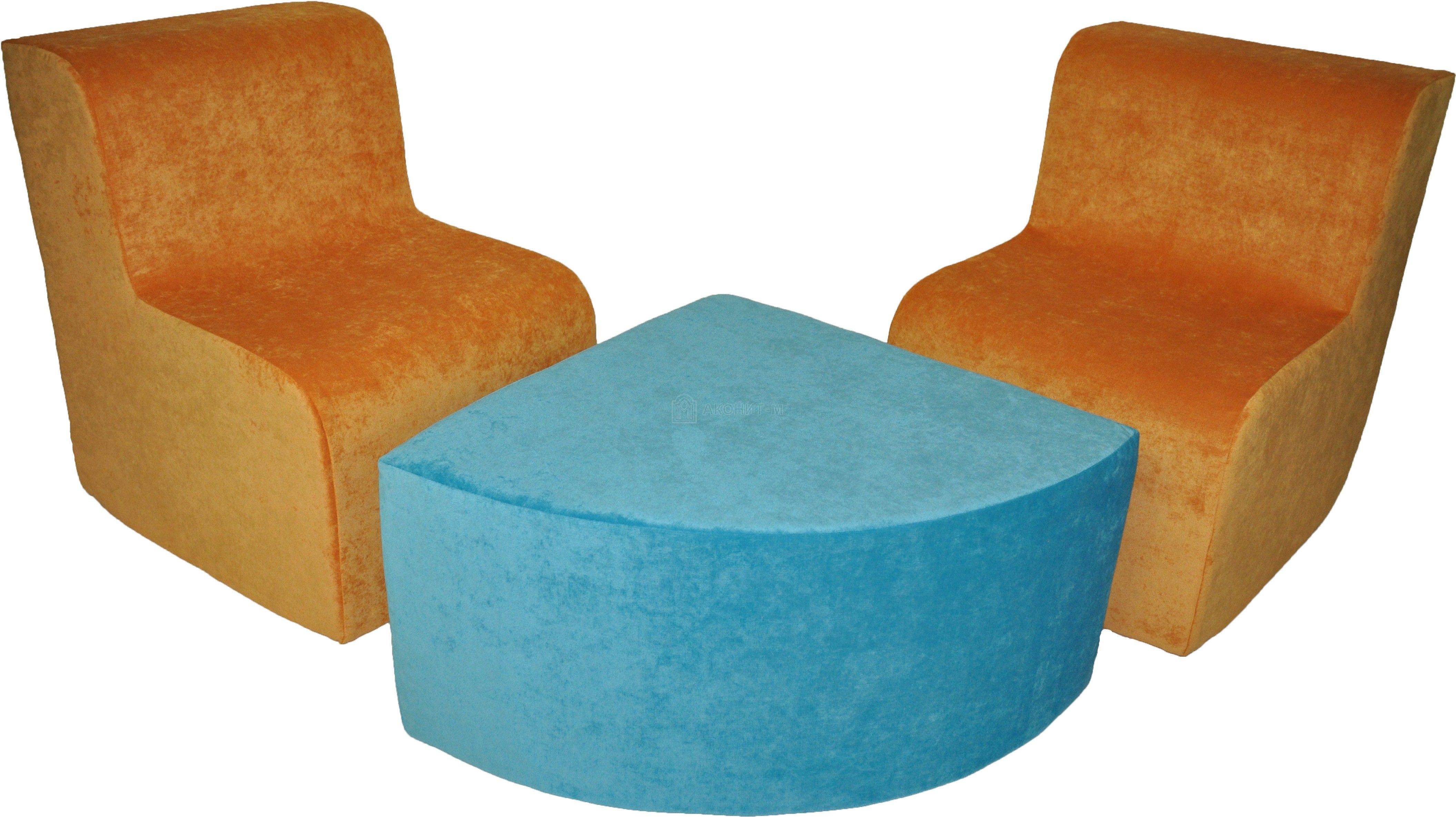 Кресло прямое, вельвет люкс (оранжевый)